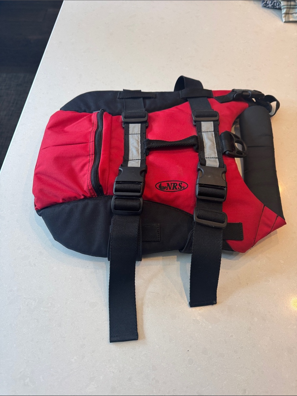 NRS Red & Black Dog Life Jacket with Adjustable Straps